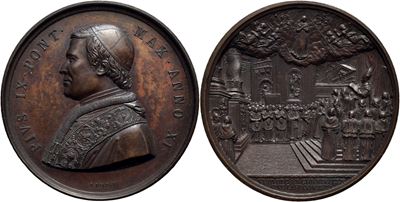 Pio IX, Medaglia commemorativa del Pontificato (1846-1878), AE Mont. 75