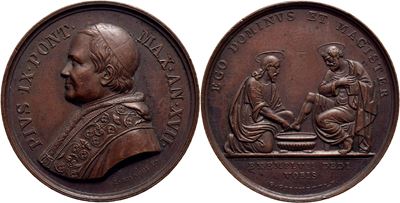Pio IX, Medaglia - La lavanda dei piedi, A. XVIII