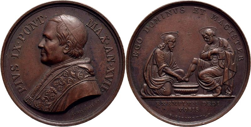 Pio IX, Medaglia - La lavanda dei piedi, A. XVIII