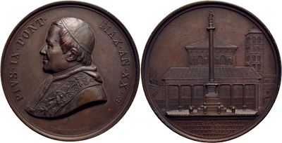 Pio IX, Medaglia commemorativa 1846-1878, A. XX - AE Mont. 84 Ex Bernardi 1975