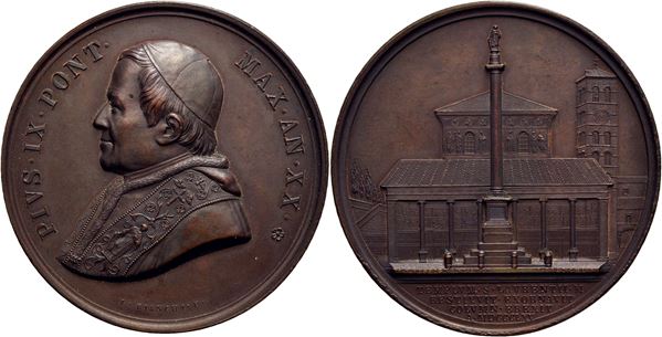 STATO PONTIFICIO. Pio IX (1846-1878). Medaglia - A. XX - AE Mont. 84 Ex Bernardi 1975. FDC