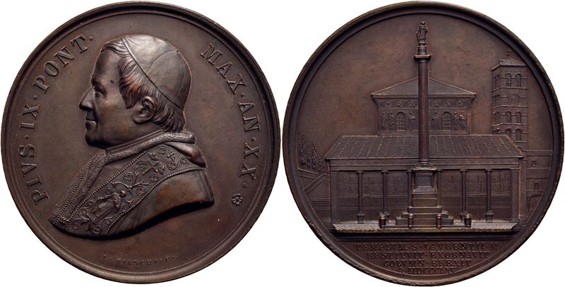 Pio IX, Medaglia commemorativa 1846-1878, A. XX - AE Mont. 84 Ex Bernardi 1975