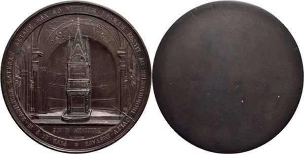 STATO PONTIFICIO. Pio IX (1846-1878). Medaglia 1851 Restituzione altare Basilica Lateranense. 80 mm. - (MB g. 244) R  qSPL