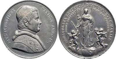 Stato Pontificio, Medaglia commemorativa del Dogma dell'Immacolata Concezione di Pio IX (1854)