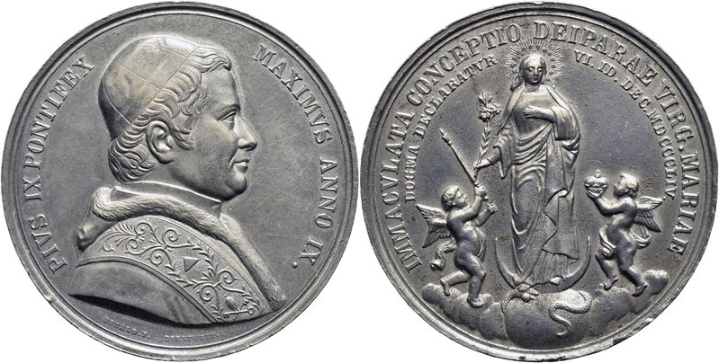 Stato Pontificio, Medaglia commemorativa del Dogma dell'Immacolata Concezione di Pio IX (1854)