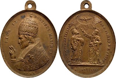 Pio IX, Medaglia commemorativa Ricordo di S. Pietro e S. Paolo, 1867