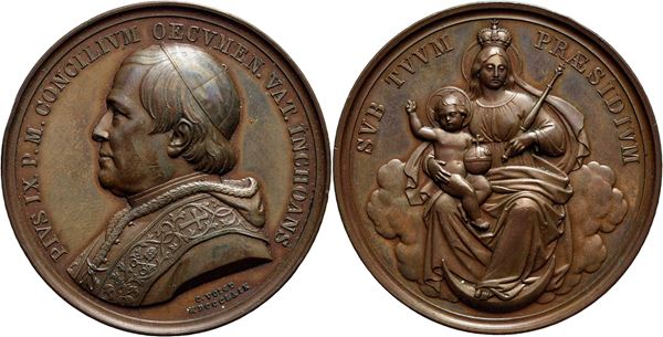 STATO PONTIFICIO. Pio IX (1846-1878). Medaglia 1869 Concilio Ecumenico  Ø: 47 mm. (AE g. 50) R  qFDC
