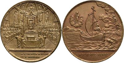Medaglia commemorativa di Pio IX, Concilio Ecumenico Vaticano, 1869, Ø 36 mm