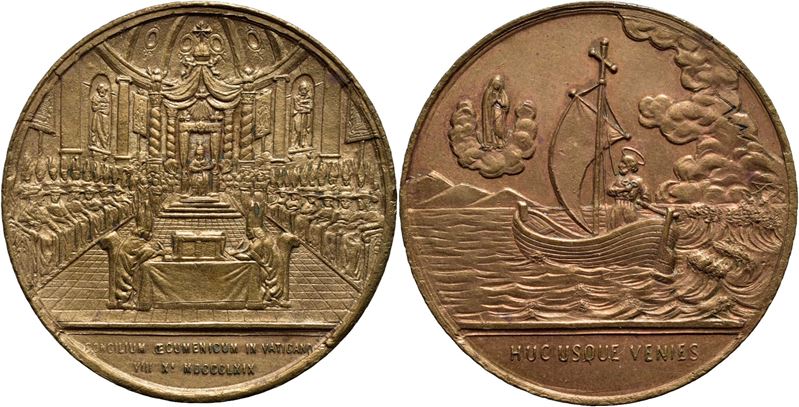 Medaglia commemorativa di Pio IX, Concilio Ecumenico Vaticano, 1869, Ø 36 mm