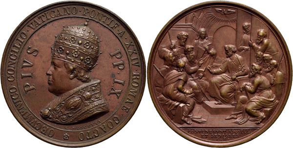 STATO PONTIFICIO. Pio IX (1846-1878). Medaglia 1869 Concilio Ecumenico Opus: C. Moscetti Ø: 43 mm. - (AE g. 38,7). FDC