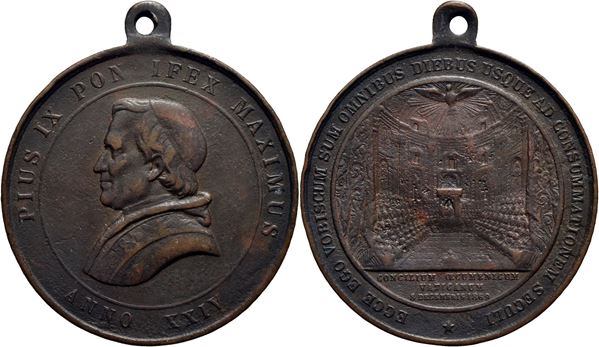 STATO PONTIFICIO. Pio IX (1846-1878). Medaglia - 1869 A. XXIV - Concilio Ecumenico - Seduta del Concilio Ø: 41 mm. - AE Bart. XXIV-24/a. BB+