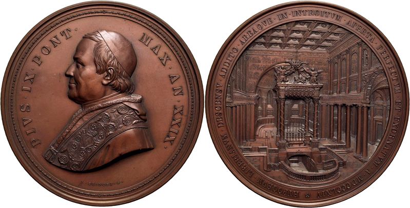 Pio IX, Medaglia del 1874 - XXIX Confessione in S. Maria Maggiore