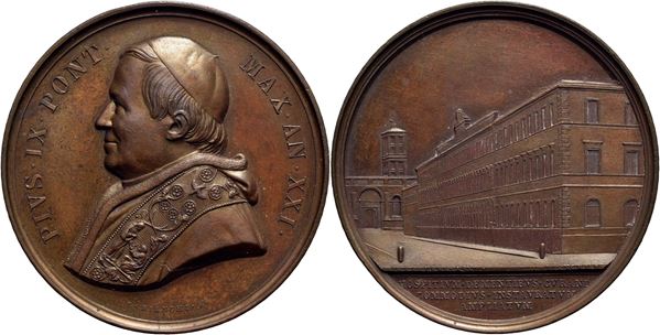 STATO PONTIFICIO. Pio IX (1846-1878). Medaglia - A. XXI - AE Mont. 85 Ex Bernardi 1974. FDC