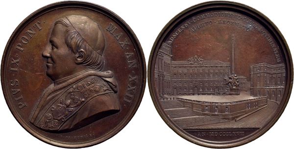 STATO PONTIFICIO. Pio IX (1846-1878). Medaglia - A. XXII - AE Mont. 86 Ex Nascia 1977. FDC