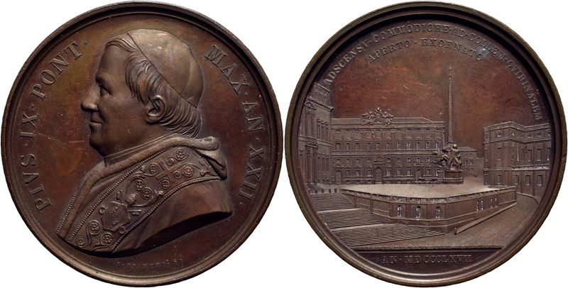 Pio IX, Medaglia commemorativa A. XXII - AE Mont. 86, 1846-1878
