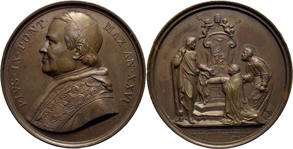 STATO PONTIFICIO. Pio IX (1846-1878). Medaglia - A. XXVI - AE Mont. 90 Ex Nascia 1977. FDC