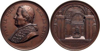 Pio IX, Medaglia commemorativa - A. XXVII - AE Mont. 91 Ex Bernardi 1976