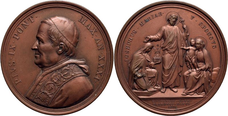 Pio IX, Medaglia commemorativa - A. XXXI - (AE g. 39)