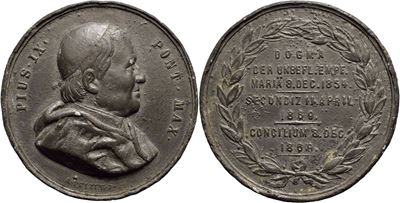 Pio IX, Medaglia commemorativa del Concilio Ecumenico 1869 - Dogma dell'Immacolata