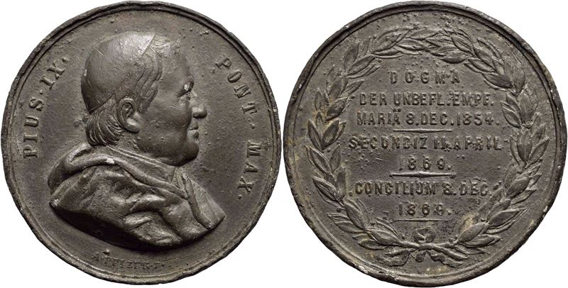 Pio IX, Medaglia commemorativa del Concilio Ecumenico 1869 - Dogma dell'Immacolata