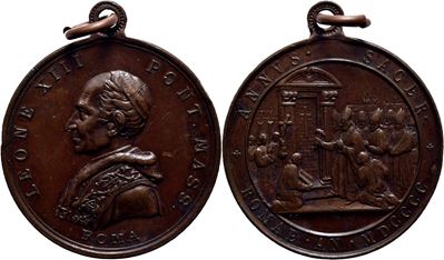 Medaglia commemorativa di Leone XIII, Anno Santo 1900, bronzo, Ø 32 mm