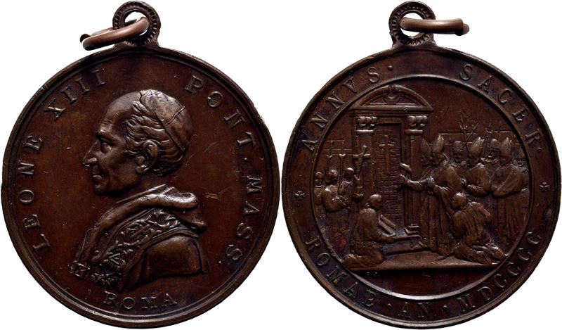 Medaglia commemorativa di Leone XIII, Anno Santo 1900, bronzo, Ø 32 mm