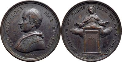Leone XIII, Medaglia commemorativa - 1900, AE Mod. 317