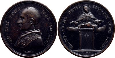 Leone XIII, Medaglia commemorativa (1900) in bronzo, Ø 30 mm, A. XXII Opus: Bianchi, Mod. 317