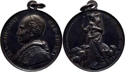 Leone XIII, Medaglia commemorativa - Opus A. XXV, Ø: 30 mm, AE Mod. 385