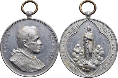 Pio X, Medaglia commemorativa - 1903 - Regina sine labe, Opus: Johnson, Ø: 44 mm