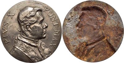 Pio X, Placchetta uniface in bronzo, Ø: 50 mm, (1903-1914)