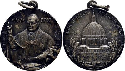 Pio XI, Medaglia del Giubileo 1925, Opus: Boninsegna, Ø 25 mm, peso 7,2 g
