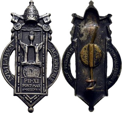 Medaglia del Giubileo sacerdotale, Pio XI (1929), Vaticano, MB R mm. 22x40