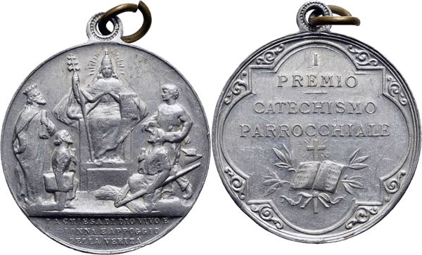 RELIGIOSE - Medaglia - Premio catechismo parrocchiale Ø: 32 mm. - AL. SPL+