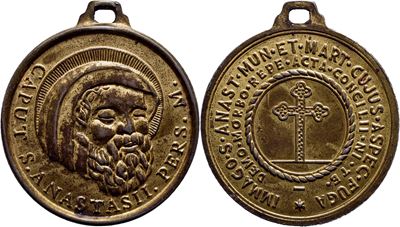 Medaglia Religiosa, Ø 33 mm, in AE dorato, peso 12,8 g