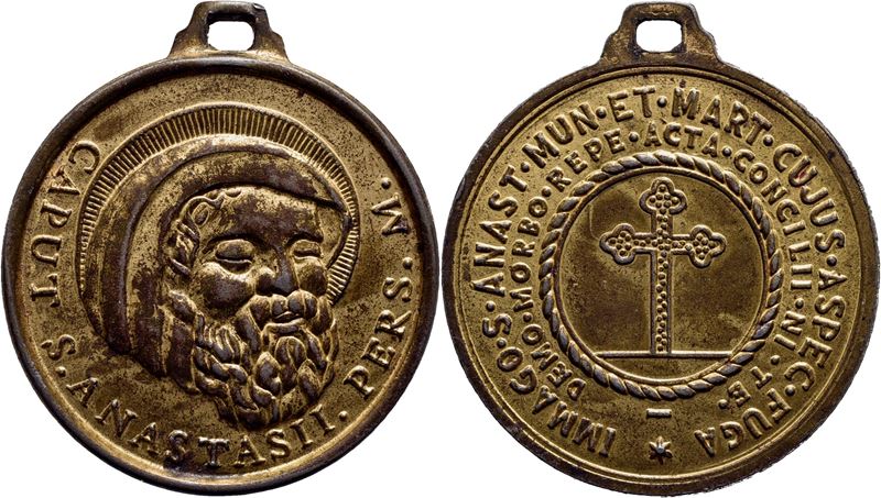 Medaglia Religiosa, Ø 33 mm, in AE dorato, peso 12,8 g