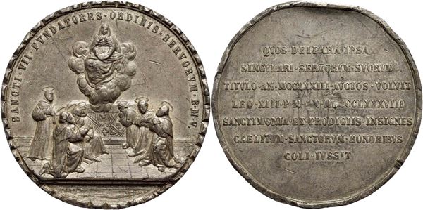 RELIGIOSE - Medaglia - 1888 - Canonizzazione dei Servi di Maria Opus: Johnson Ø: 50 mm. - (AE arg. g. 50,5) R Mod. 158. SPL-FDC