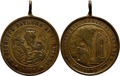 Medaglia commemorativa, Lourdes, 1858-1870, Ø 25 mm, AE g. 5,6
