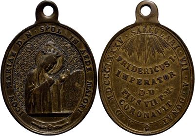 Medaglia commemorativa dell'Incoronazione della B.V. di Spoleto, 1885 - AE g. 9,6, Diametro mm. 2...