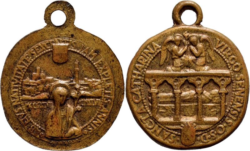 MORIDUCCI, Medaglia commemorativa del 700° anniversario del Santuario di S. Caterina, 1947