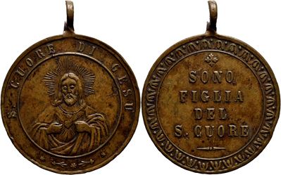 Medaglia, 'Sono figlia del S. Cuore', Ø: 33 mm, AE g. 14,2