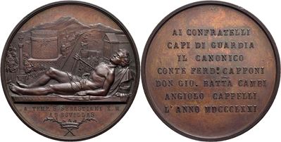 Medaglia commemorativa, Firenze - Arciconfraternita della Misericordia, 1871, rame