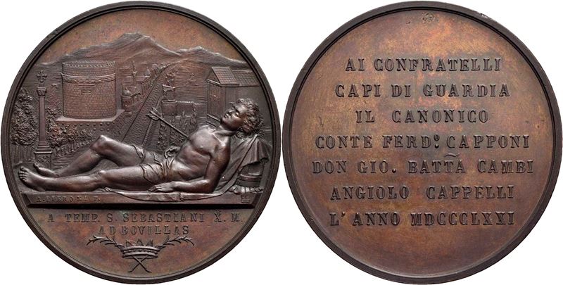 Medaglia commemorativa, Firenze - Arciconfraternita della Misericordia, 1871, rame