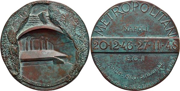 CITTA' - Napoli - Medaglia - 1948 - Cinema Metropolitan Opus: Monaco Ø: 70 mm. - (AE g. 173,8) R. SPL