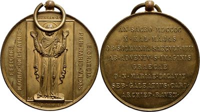Città di Ravenna, Medaglia commemorativa 800° Madonna Greca, 1900, Ø 39 mm, AE dorato, 24,2 g