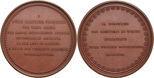 CITTA' - Torino - Medaglia - 1860 - Suor Cristina Pasquier Ø: 50 mm. - (AE g. 53,5) R  FDC