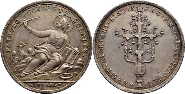 CITTA' - Venezia - Medaglia 1795 - Scuola San Giovanni Evangelista  41 mm. (AG g. 28,44) RRR qFDC