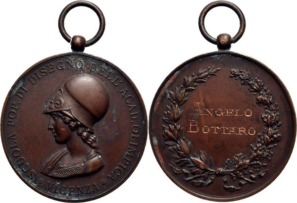CITTA' - Venezia - Medaglia - Accademia Olimpica Ø: 40 mm. - (AE g. 29,1) R Alcune ossidazioni. SPL