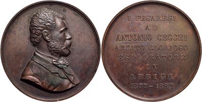 Antonio Cecchi, Medaglia commemorativa - 1882, bronzo Ø 45 mm