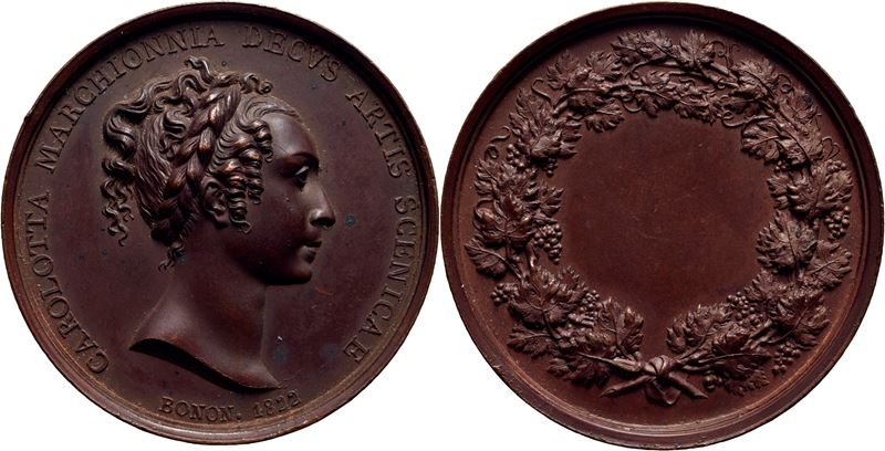 Carlotta Marchionni, Medaglia commemorativa - 1822, Opus: Putinati, Ø: 42 mm, AE g. 37,9